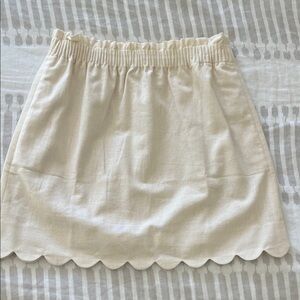 J. Crew Scallop-Hem Linen Cotton Blend Mini Skirt NWT